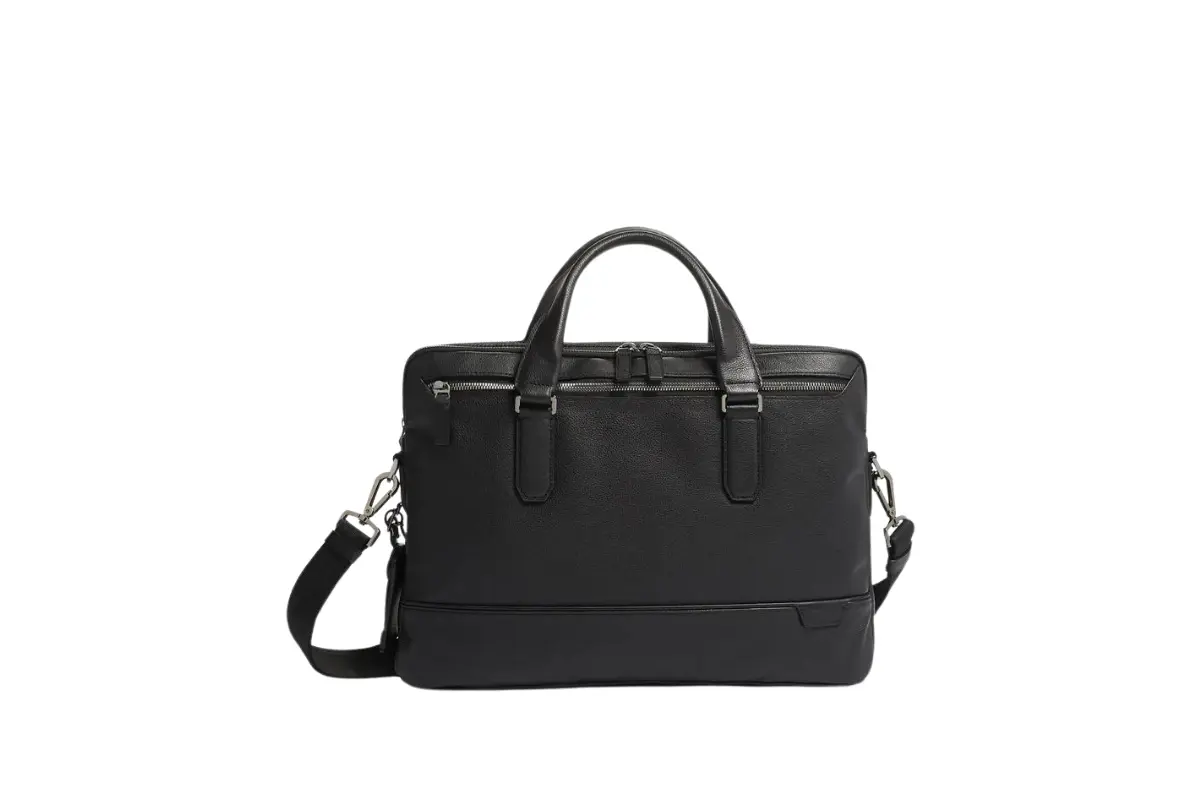 TUMI HARRISON Sycamore Slim Briefcase Black Leather - Beirut Duty Free