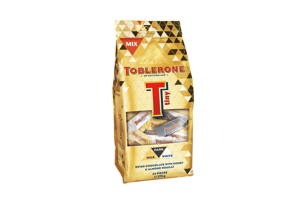 Toblerone mini, lait, blanc, noir - Boîte de 900 g - 113 pièces